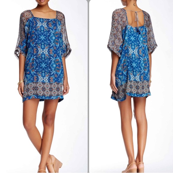 GYPSY 05 Amun Silk Printed Boho Mini Dress - Picture 1 of 3